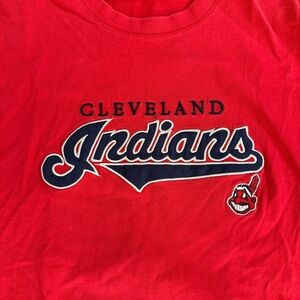 Cleveland Indians Short Sleeve Shirt Large Red‎ Chief Wahoo Authentic Product